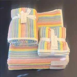 8pc RACHEL ZOE 100% Cotton Bath Towel Set  - SUMMER SUN